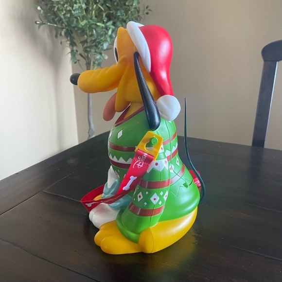 Disney Park Holiday Exclusive Pluto In Green Christmas Sweater Popcorn Bucket - Picture 6 of 10
